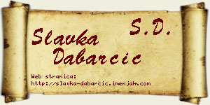 Slavka Dabarčić vizit kartica